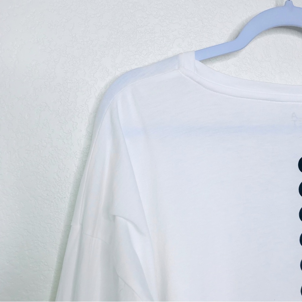 PLANET BY LAUREN G Dot Dot Dot Luxury Boxy T-Shirt White Black - Picture 10 of 13